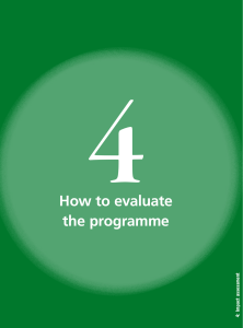 How to evaluate the programme