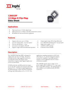 13601DF 13 Gbps D Flip-Flop Data Sheet
