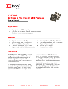 13600DF 13 Gbps D Flip-Flop in QFN Package Data