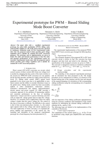 Experimental prototype for PWM – Based Sliding Mode Boost