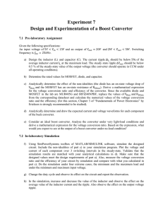 Experiment 7 Design and Experimentation of a Boost Converter