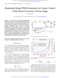 Modulated Ramp PWM Generator for Linear Control of the Boost