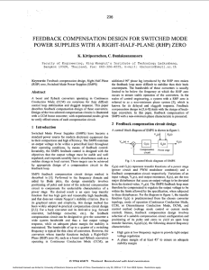 Feedback compensation design for switched mode power supplies