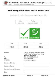 Wah Wang Data Sheet for 1W Super White LED
