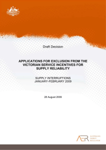 Applications for exclusion from Victorian service incentives for