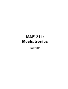 MAE 211: Mechatronics