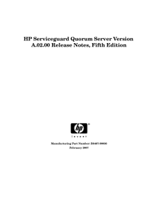 HP Serviceguard Quorum Server Version A.02.00 Release Notes