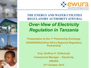 Over-View of Electricity Regulation in Tanzania