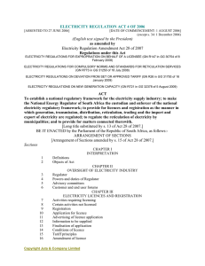 Electricity Regulation Act [No. 4 of 2006]