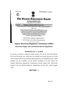 Gujarat Electricity Regulatory Commission (GERC) SECTION