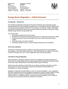 Energy Sector Regulation – A Brief Overview