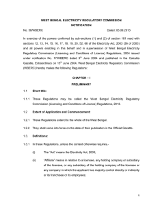 View details - West Bengal Electricity Regulatory Commission