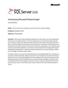 Introducing Microsoft StreamInsight