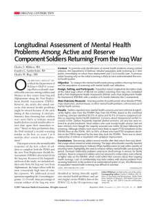Longitudinal Assessment of Mental Health Problems Among Active