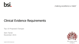 Clinical Evidence Requirements