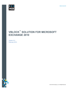 Vblock Solution for Microsoft Exchange 2010