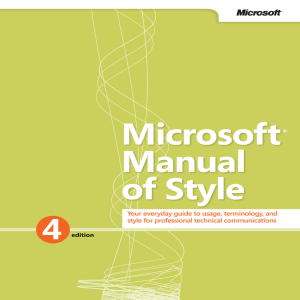 Microsoft Manual of Style, Fourth Edition