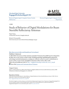 Study of Behavior of Digital Modulations for Beam Steerable
