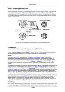 How a Brake System Works Drum brake