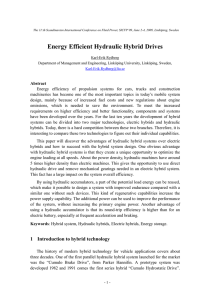 Energy Efficient Hydraulic Hybrid Drives