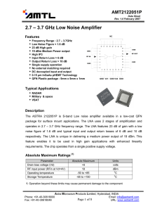 2.7 – 3.7 GHz Low Noise Amplifier