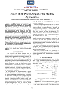 Design of RF Power Amplifier for Military Applications