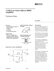 INA-30311: 1 GHz Low Noise Silicon MMIC Amplifier