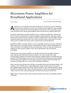 Giga-tronics white paper - RF/Microwave instrumentation amplifiers