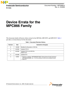 Device Errata for the MPC866 Family