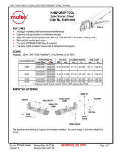 HAND CRIMP TOOL Specification Sheet Order No. 63819-0400