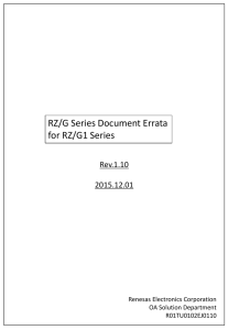 RZ/G Series User`s Manual Errata