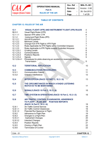 OPERATIONS MANUAL 1 of 25 TABLE OF CONTENTS