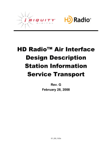 HD Radio™ Air Interface Design Description Station Information