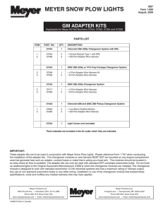 meyer snow plow lights gm adapter kits