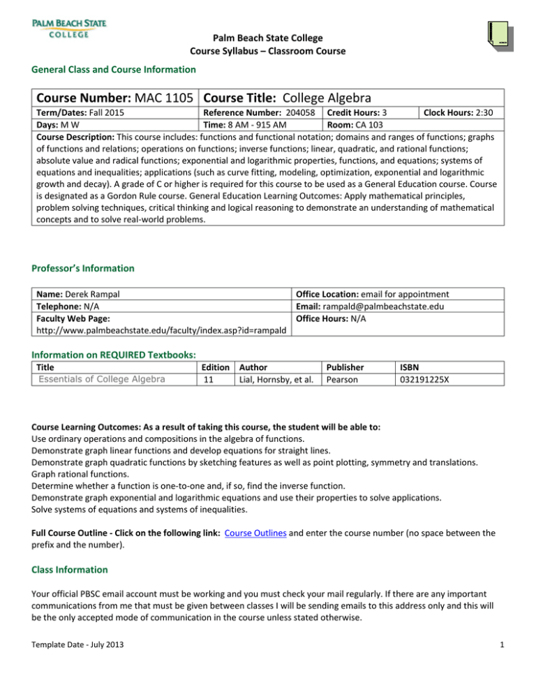 PALM BEACH COMMUNITY COLLEGE