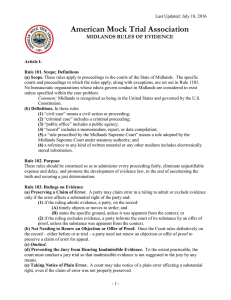 Midlands Rules of Evidence - The American Mock Trial Association