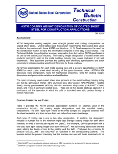 astm coating weight designation of coated