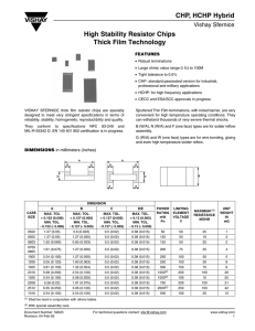 CHP, HCHP Hybrid High Stability Resistor Chips Thick Film