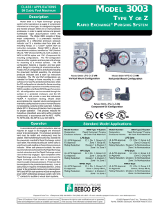 Bebco Purging System Model 3003 Type Y or Z Spec