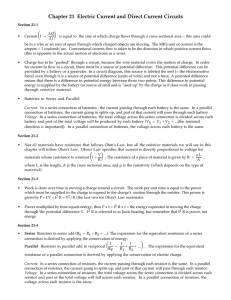 Chapter 21 Electric Current and Direct Current Circuits