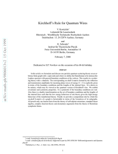 Kirchhoff`s Rule for Quantum Wires
