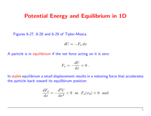 Potential Energy and Equilibrium in 1D