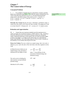 Chapter 7 The Conservation of Energy
