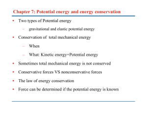 Chapter 7: Potential energy and energy conservation