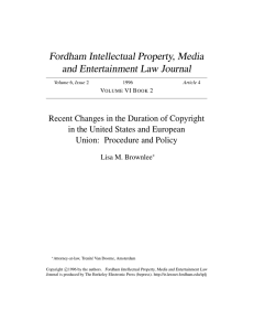 Recent Changes in the Duration of Copyright in the United States