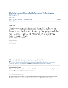 The Protection of Maps and Spatial Databases in Europe and the