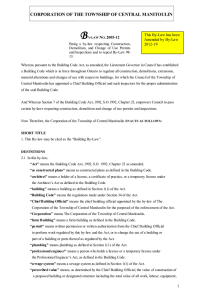 2005-12 Building By-Law - Municipality of Central Manitoulin