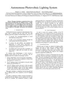 Autonomous Photovoltaic Lighting System