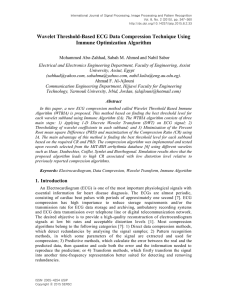 Wavelet Threshold-Based ECG Data Compression Technique Using