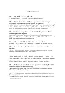 List of Poster Presentations - International Symposium on Ultrafast